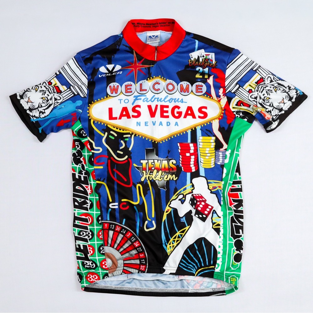 Vintage Voler Cycling Jersey Las Vegas Casino Vegas Vacation Graphic Made in USA